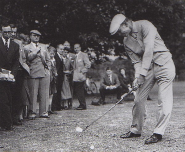 Lee Trevino resists the club from releasing through the ball. This