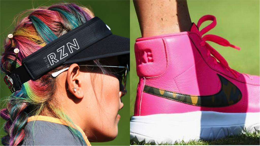 pink Nike Blazer golf shoes 