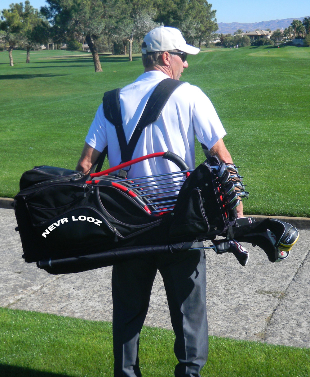 This pro's bizarre inside-out golf bag leaves nothing to the