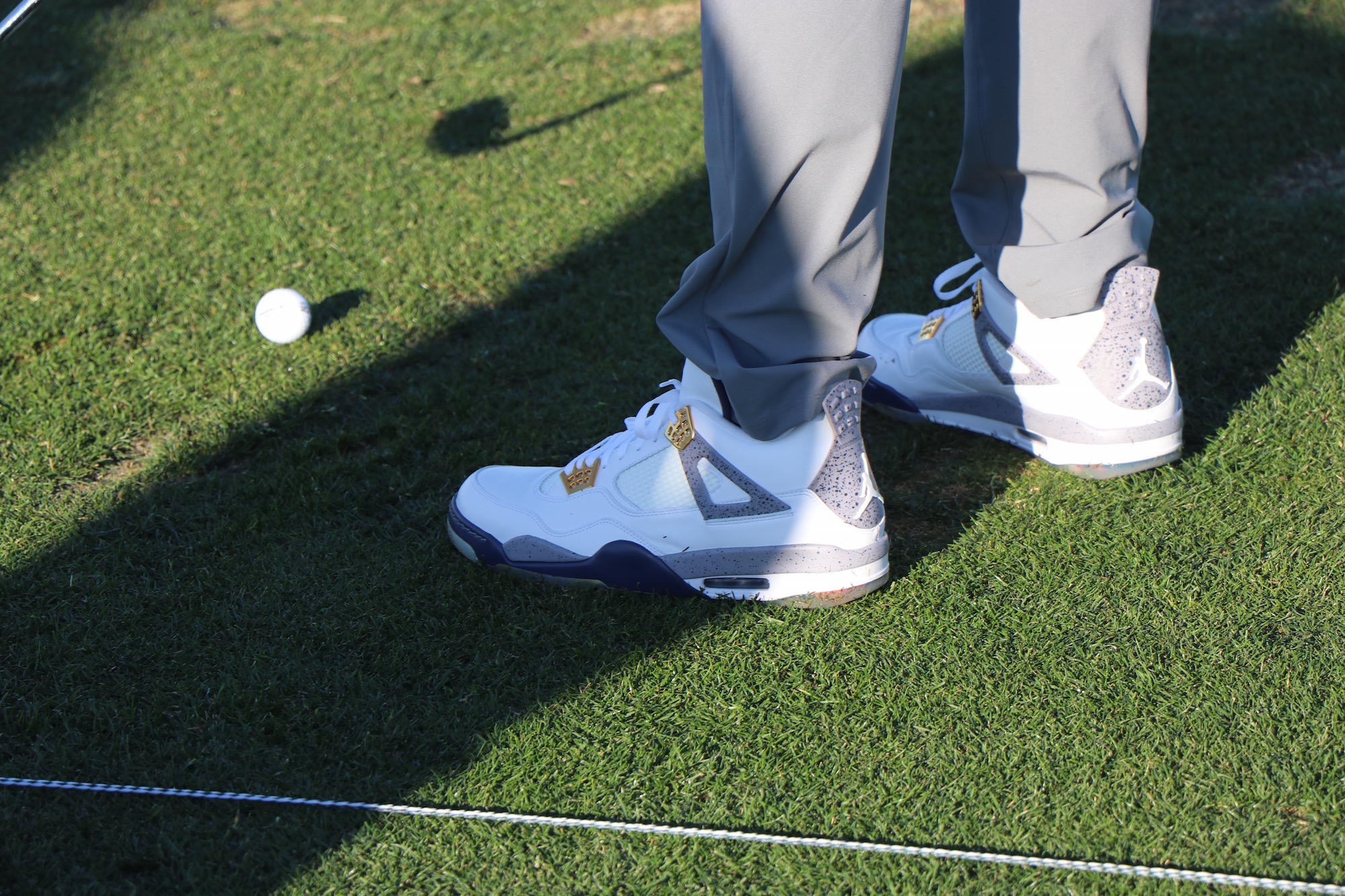 CC Sabathia shows off his limited Jordan 4 Eastside Golf shoes
